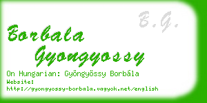 borbala gyongyossy business card